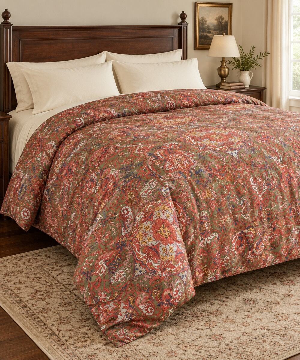 Vintage Ralph Lauren RARE Galahad Red Paisley King Duvet Cover Italy Cotton